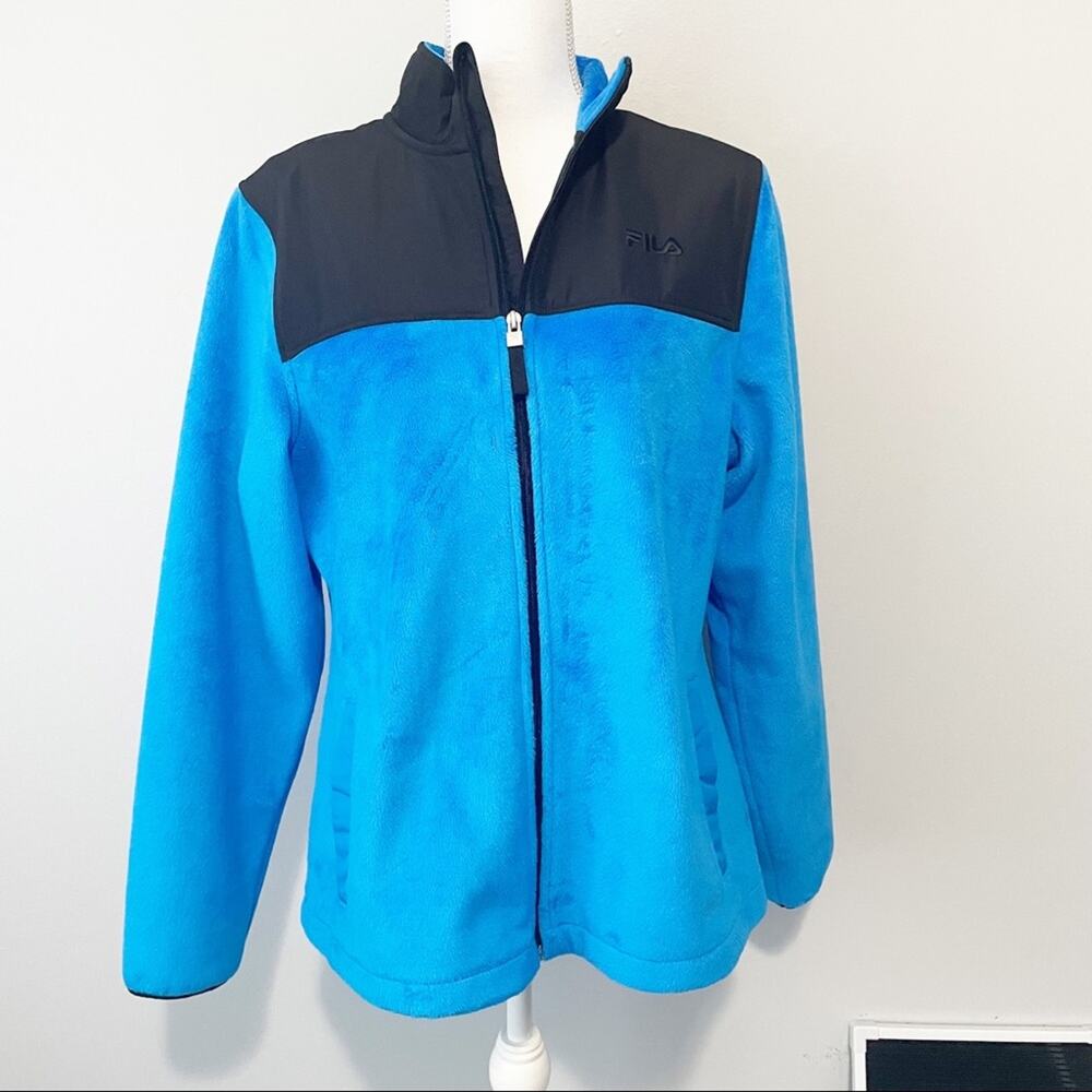 Fila Sports Performance Biella full zip fleece blue and black size Large